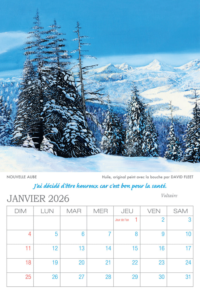 Calendrier artistique 2026