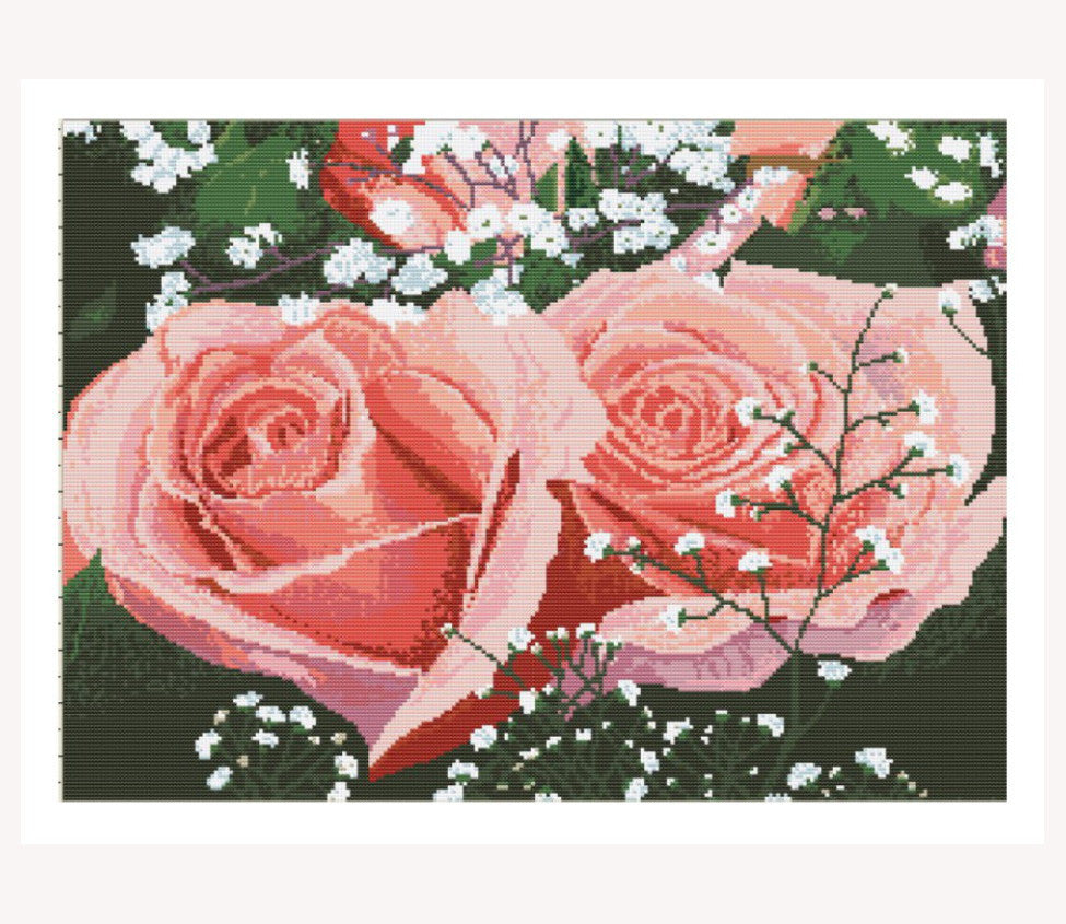 Ensemble de broderie point de croix «Roses» <font color=